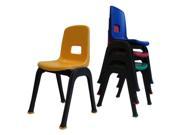 Set of 4 12 High Kids Child Room Pre School kindergarden Stack School Resin Gray Frame Chair with Assorted 4 Color Seat