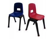 Drake Set of 2 12 High Seat Kids Child Room Pre School kindergarden Stackable School Resin Gray Frame Chair Furniture with Assorted Blue Red Color Seat