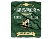 Cal Polytechnic State College Label 50 x 60 Raschel Throw