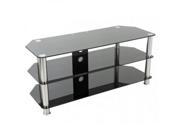 AVF SDC1140CM A TV Stand with Cable Management for up to 55 TVs Black Glass Chrome Legs
