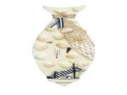 Costal Nautical decor Wood Fish And Shells With Thermometer