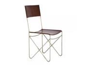 Metal Leather Brown Chair 18 W