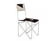 Metal Leather Black Hide Chair 18 W