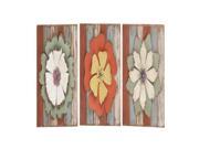 Antique Sled Floral Wood Metal Wall decor 3 Assorted