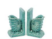Beautiful Ceramic Sea Snail Shell Bookend W Detailed Featur S Turquoise