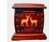 Adult wooden urns funeral Cremation Urn Mahogany wood urn cherry wood onlay Deer Urn for Human Ashes