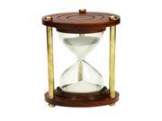 Wood Timer With Brown Wood Base And Brass Finish Rods