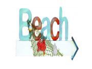 Slish Wood Beach Sign In Marine Theme With Net And Marine Life