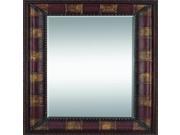 70 Inches High Rectangular Wood Leather Mirror by Benzara