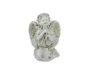 7 Heavenly Gardens Distressed Gray Praying Angel Girl with Cross Outdoor Patio Garden Statue