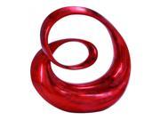 Rounded Corners Polystone Sculpture In Glossy Red And Black by Benzara