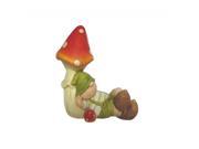 17 Young Boy Gnome Under a Mushroom Spring Outdoor Garden Patio Figure
