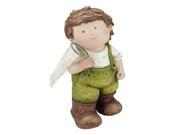 18.25 Young Boy Gnome with Butterfly Net Spring Outdoor Garden Patio Figure