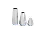 Spectacular Ceramic Silver Vase Set Of 3