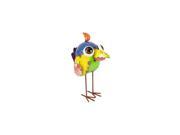 8.5 Bright Multi Colored Distressed Finish Petite Bird Outdoor Garden Figure