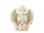 10 Heavenly Gardens Distressed Ivory Kneeling Cherub Angel with Dove Outdoor Patio Garden Statue