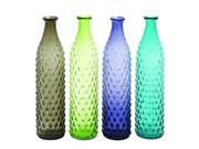 Set Of 4 Bubble Surfaced Glass Vase