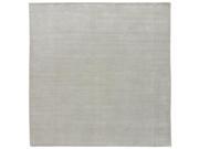 Solids Heather Pattern White Gray Wool and Viscose Area Rug 2x3