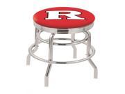 Holland Bar Stool 30 L7C3C Chrome Double Ring Rutgers Swivel Bar Stool with 2.5 Ribbed Accent Ring