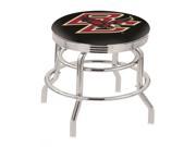 Holland Bar Stool 25 L7C3C Chrome Double Ring Boston College Swivel Bar Stool with 2.5 Ribbed Accent Ring