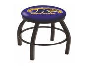 Holland Bar Stool 30 L8B2B Black Wrinkle Kent State Swivel Bar Stool with Accent Ring