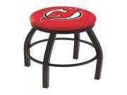 25 L8B2B NHL Black Wrinkle New Jersey Devils Logo Swivel Bar Stool with Accent Ring