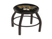 Holland 25 L8B2B Black Wrinkle Wake Forest Swivel Bar Stool with Accent Ring