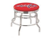 30 L7C3C Chrome Double Ring Washington Capitals Swivel Bar Stool with 2.5 Ribbed Accent Ring