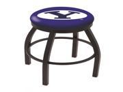 Holland Bar Stool 30 L8B2B Black Wrinkle Brigham Young Swivel Bar Stool with Accent Ring