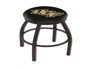 Holland Bar Stool 25 L8B2B Black Wrinkle Central Florida Swivel Bar Stool with Accent Ring