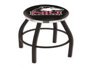 Holland 30 L8B2C Black Wrinkle Northern Illinois Swivel Bar Stool with Chrome Accent Ring