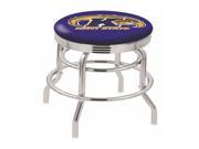 Holland Bar Stool 30 L7C3C Chrome Double Ring Kent State Swivel Bar Stool with 2.5 Ribbed Accent Ring