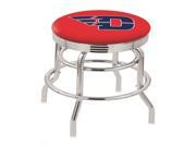 30 L7C3C Chrome Double Ring University of Dayton Swivel Bar Stool with 2.5 Ribbed Accent Ring
