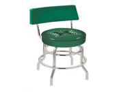 Holland 30 Chrome Double Ring University of Hawaii Swivel Bar Stool with a Back