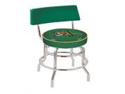 25 L7C4 Chrome Double Ring Sports Team Vermont Swivel Logo Bar Stool with Back
