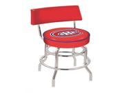 30 L7C4 Chrome Double Ring Montreal Canadiens Swivel Bar Stool with a Back