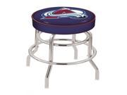 30 L7C1 4 Colorado Avalanche Cushion Seat with Double Ring Chrome Base Swivel Bar Stool