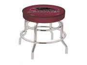 Holland Bar Stool 25 L7C1 4 Southern Illinois Cushion Seat with Double Ring Chrome Base Swivel Bar Stool