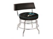 30 L7C4 Chrome Double Ring San Jose Sharks Swivel Bar Stool with a Back