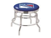 25 L7C3C Chrome Double Ring New York Rangers Swivel Bar Stool with 2.5 Ribbed Accent Ring