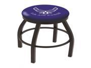 30 L8B2B Black Wrinkle U.S. Air Force Swivel Bar Stool with Accent Ring