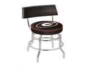 Holland 30 Chrome Double Ring University of Georgia G Swivel Bar Stool with a Back