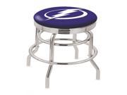 30 L7C3C Chrome Double Ring Tampa Bay Lightning Swivel Bar Stool with 2.5 Ribbed Accent Ring
