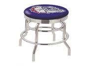 Holland Bar Stool 30 L7C3C Chrome Double Ring Gonzaga Swivel Bar Stool with 2.5 Ribbed Accent Ring