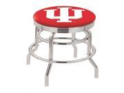 Holland Bar Stool 25 L7C3C Chrome Double Ring Indiana Swivel Bar Stool with 2.5 Ribbed Accent Ring