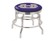 Holland Bar Stool 25 L7C3C Chrome Double Ring Utah State Swivel Bar Stool with 2.5 Ribbed Accent Ring