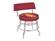 Holland 25 Chrome Double Ring University of Southern California Trojans Swivel Bar Stool with a Back
