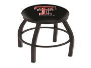Holland 25 L8B2B Black Wrinkle Texas Tech Swivel Bar Stool with Accent Ring