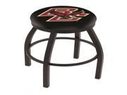 25 L8B2B Black Wrinkle Boston College Swivel Bar Stool with Accent Ring