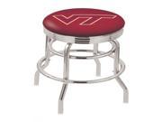 Holland 30 Chrome Double Ring Virginia Tech University Swivel Bar Stool with 2.5 Ribbed Accent Ring
